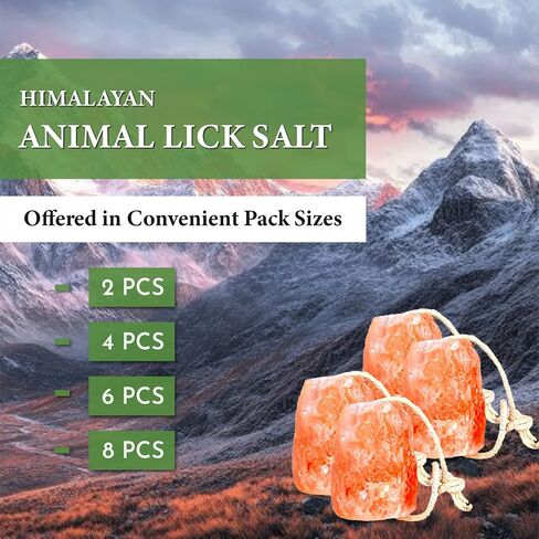 Himalayan Pink Salt, Mineral Salt Block on Rope, 100% Organic Pink Salt for Horses, Cows, Deer, and Other Livestock - Approximately 4 lbs Each Block (Pack of 2) in Saudi Arabia