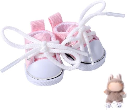Canvas Shoes for Doll, Mini Cute Casual Shoes Toy Dress Up Outfit Clothes Accessories for 5.9in & 6.7in Doll (Pink) in Saudi Arabia