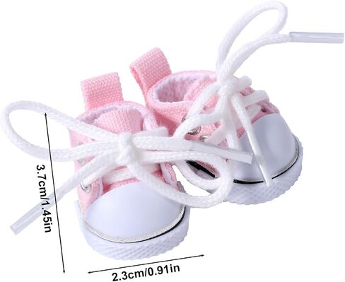 Canvas Shoes for Doll, Mini Cute Casual Shoes Toy Dress Up Outfit Clothes Accessories for 5.9in & 6.7in Doll (Pink) in Saudi Arabia