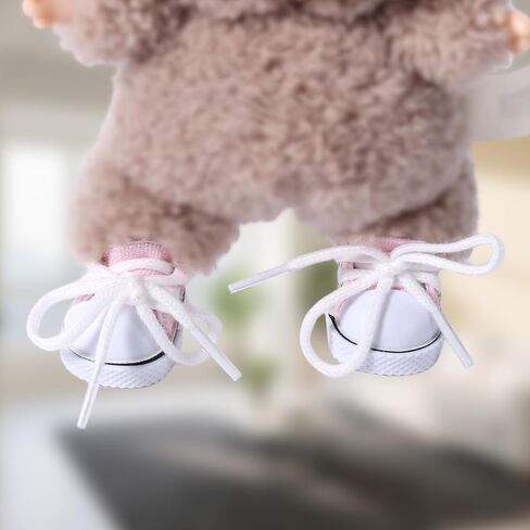 Canvas Shoes for Doll, Mini Cute Casual Shoes Toy Dress Up Outfit Clothes Accessories for 5.9in & 6.7in Doll (Pink) in Saudi Arabia
