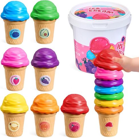ألعاب الآيس كريم Joycat للأطفال الصغار 1+ ، مجموعة التراص التعرف على الألوان مع 7 مخروطات ومغرفة مطابقة ، تظاهر اللعب الطعام للهدايا للأطفال ، وموارد تعلم المهارات الحركية الرائعة لمرحلة ما قبل المدرسة in Saudi Arabia