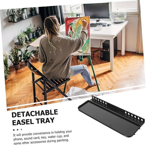 jojofuny Folding Easel Rack Plastic Tray Multi-Use Easel Painting Tools Plate Lightweight Aluminum Alloy Tripod for Artists Portable Sketch Rack Stand in Saudi Arabia