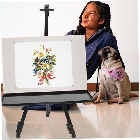 jojofuny Folding Easel Rack Plastic Tray Multi-Use Easel Painting Tools Plate Lightweight Aluminum Alloy Tripod for Artists Portable Sketch Rack Stand in Saudi Arabia
