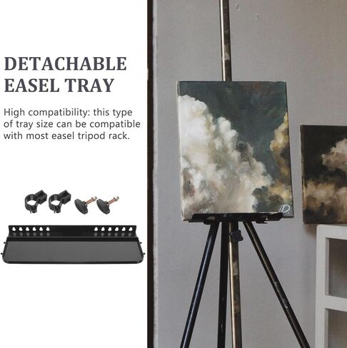 Uonlytech Easel Tray Tankenment لوحة تخزين قابلة للإزالة لرفع الرسم البلاستيكي الدائم مع الحواف المرتفعة أداة طلاء مريحة للفنانين و in Kuwait