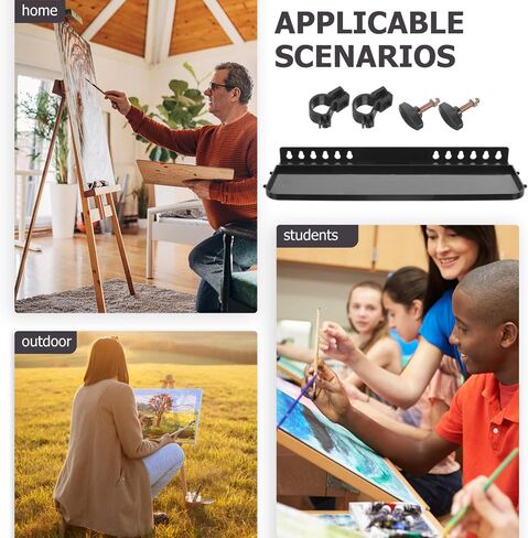 Uonlytech Easel Tray Tankenment لوحة تخزين قابلة للإزالة لرفع الرسم البلاستيكي الدائم مع الحواف المرتفعة أداة طلاء مريحة للفنانين و in Kuwait