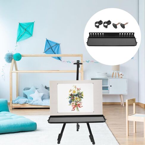 Uonlytech Easel Tray Tankenment لوحة تخزين قابلة للإزالة لرفع الرسم البلاستيكي الدائم مع الحواف المرتفعة أداة طلاء مريحة للفنانين و in Kuwait