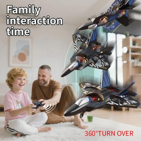 Remote Control Airplane for Kids Boys Beginners 8-12, RC Plane with Light, 360° Flip Fighter Jet Toys, Stunt Roll, Airplane Toy Gifts for Kids Boys Girls 8-16 Drone for Adults in Saudi Arabia
