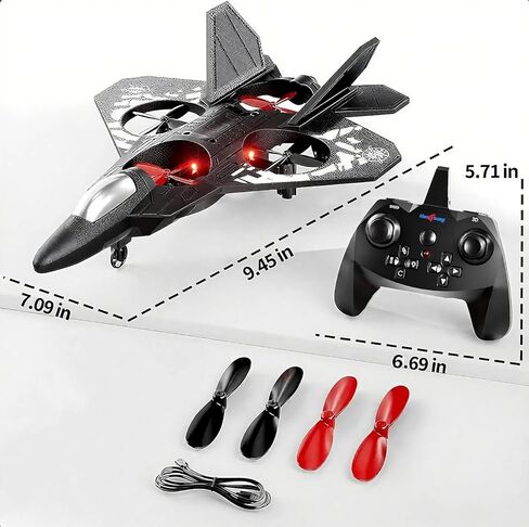 Remote Control Airplane for Kids Boys Beginners 8-12, RC Plane with Light, 360° Flip Fighter Jet Toys, Stunt Roll, Airplane Toy Gifts for Kids Boys Girls 8-16 Drone for Adults in Saudi Arabia