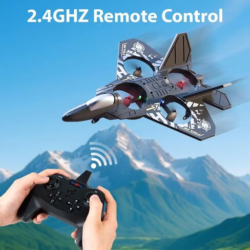 Remote Control Airplane for Kids Boys Beginners 8-12, RC Plane with Light, 360° Flip Fighter Jet Toys, Stunt Roll, Airplane Toy Gifts for Kids Boys Girls 8-16 Drone for Adults in Saudi Arabia