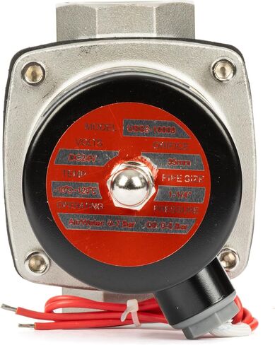3/4" Stainless Steel Electric Solenoid Valve 24V DC N.C. Air Water Oil VITON in Kuwait