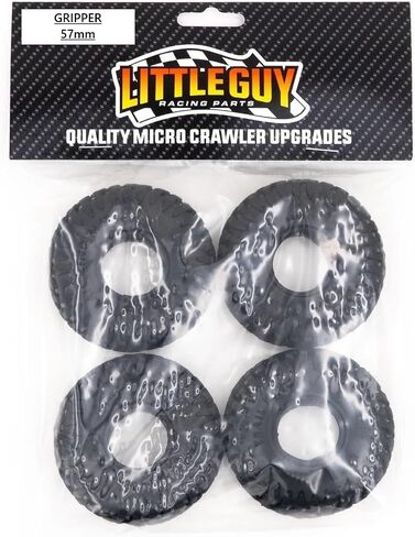 Little Guy Racing Gripper LG4 1.0 بوصة متوافقة مع 1/24 RC AXIAL SCX24 ، RGT ، Element ، Enduro ، Uruav (4 إطارات لكل ترتيب) ، أسود ، 57 مم × 19.5 مم × R1 + ملصق LGRP Free LGRP in Kuwait