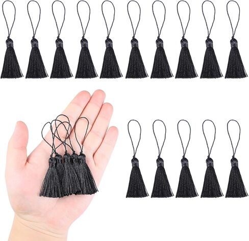 45 PCS MINI LOCKERMARK شرابات 10 سم/4 بوصات مع حلقات لاتحاد مفاتيح السلسلة ، والإشارات المرجعية ، وصنع المجوهرات ، ومشاريع DIY （أسود） in Kuwait