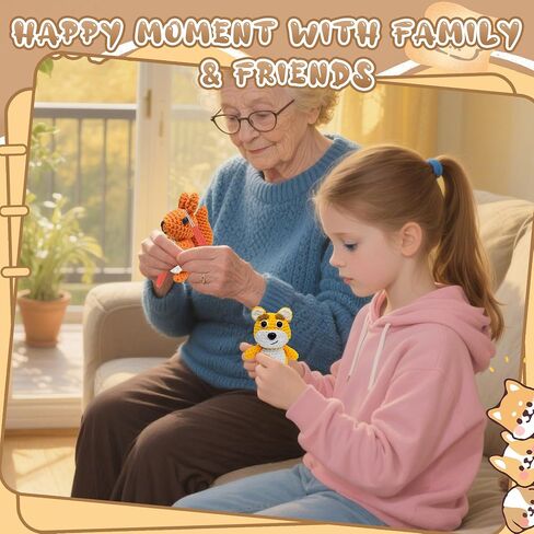 FHFTHYH 6PCS CROCHET KIT للمبتدئين ، حرفة DIY للبالغين والأطفال ، هدية رائعة لعشاق الكروشيه ، وأطقم الحيوانات الكروشيه مع مقاطع فيديو خطوة بخطوة ، خيوط ، خطاف الكروشيه ، عطلة عيد الميلاد in Kuwait