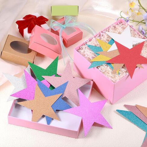 Meccanixity 80 PCS Clitter Star Cletouts ، 6 بوصة ورقة لمعان النجوم ، حلويات قطع الرموز لإصابة مستلزمات الحفلات الحائط ، Rose Red in Kuwait