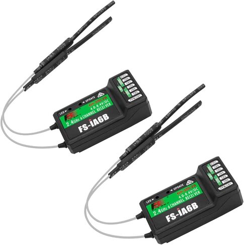 Flysky FS-IA6B مع IBUS PORT 2.4G 6CH PPM Controller Receiver for FS I4 I6S I6X I10 RC Car Drone Airplane (2pcs) in Saudi Arabia
