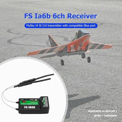 Flysky FS-IA6B مع IBUS PORT 2.4G 6CH PPM Controller Receiver for FS I4 I6S I6X I10 RC Car Drone Airplane (2pcs) in Saudi Arabia