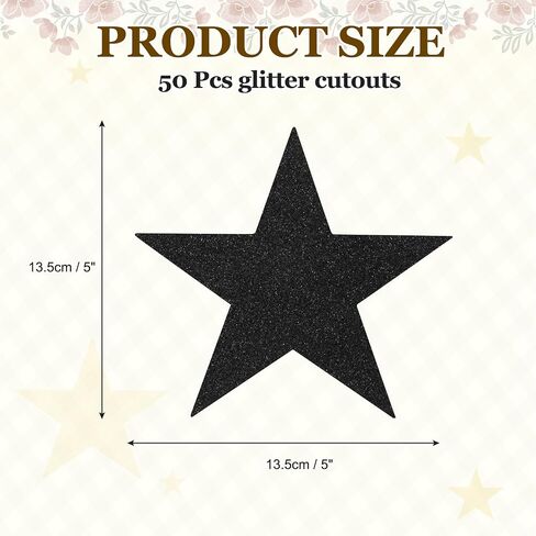 MECCANIXITY 50 Pcs Glitter Star Cutouts, 6 Inch Star Shape Glitter Paper, Confetti Cut Outs for Bulletin Board Wall Party Decoration Supplies, Green in Saudi Arabia