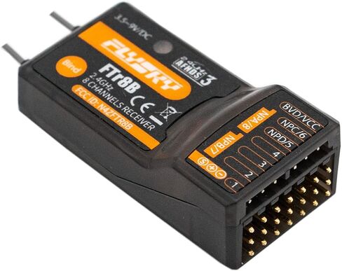 Flysky FTr8B 2.4GHz Remote Control Receiver Dual Antenna, 8CH PWM/PPM/i.Bus/S.Bus Output Compatible AFHDS 3 RF Modules for PL18 NB4 NB4 Lite Transmitter RC Glider Vehicles in Saudi Arabia