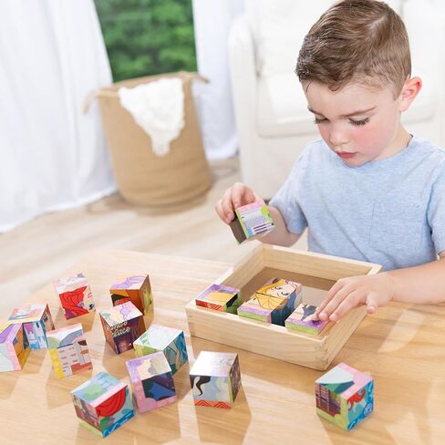 Melissa & Doug Disney Princess Wooden Toy Cube Blocks for Boys and For Girls 3+ - FSC Certified in Saudi Arabia