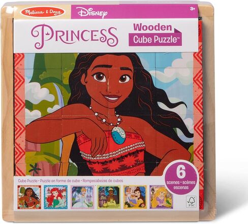 Melissa & Doug Disney Princess Wooden Toy Cube Blocks for Boys and For Girls 3+ - FSC Certified in Saudi Arabia