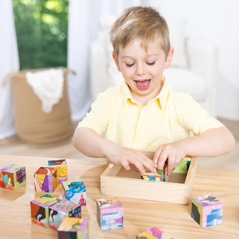 Melissa & Doug Disney Princess Wooden Toy Cube Blocks for Boys and For Girls 3+ - FSC Certified in Saudi Arabia