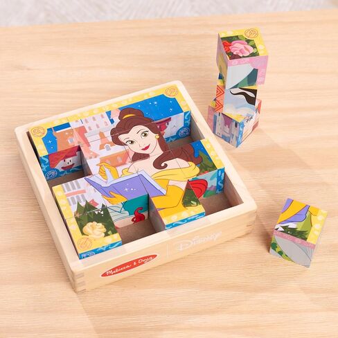 Melissa & Doug Disney Princess Wooden Toy Cube Blocks for Boys and For Girls 3+ - FSC Certified in Saudi Arabia