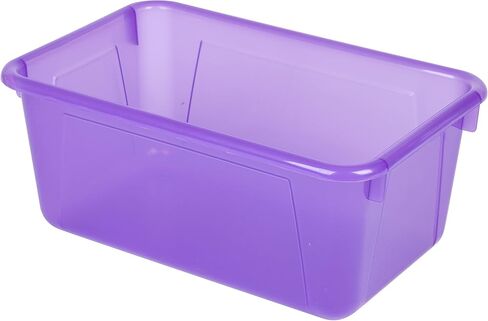 Storex Small Cubby Bins – Plastic Storage Containers for Classroom with Non-Snap Lid, 12.2 x 7.8 x 5.1 inches, Tint Orange, 5-Pack (62485U05C) in Saudi Arabia