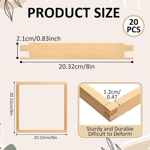 AceOrbit 20 Pcs Wood Needlepoint Stretcher Bars for Needlework, 6 Inches Stretcher Bar, Wood Canvas Frames for Embroidery, Cross Stitch & Quilting, Versatile Wooden Frame Bars for DIY Projects in Saudi Arabia