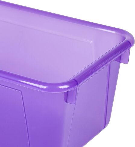 Storex Small Cubby Bins – Plastic Storage Containers for Classroom with Non-Snap Lid, 12.2 x 7.8 x 5.1 inches, Tint Orange, 5-Pack (62485U05C) in Saudi Arabia