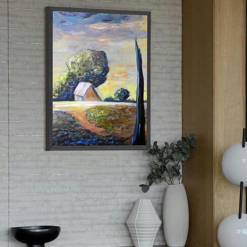 16"x20" Solid Wood Canvas Floater Frames for 0.6-0.9" Depth Canvas Art, 2 Pack Canvas Floating Frame, Canvas Frames, Art frame for Diamond Painting Paint by Numbers (Black, 16"x20") in Kuwait