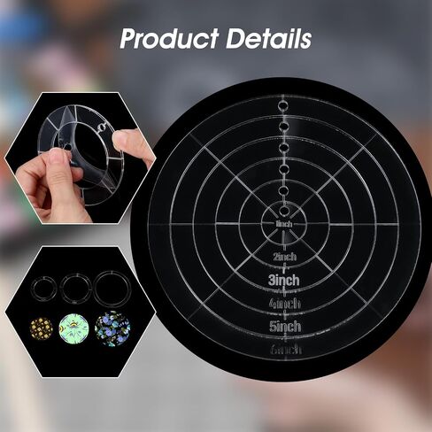 6pcs قوالب خياطة اللحف الدائرة أكريليك مع حلقات الموثق ، 1/2/3/4/5/5/6 بوصة القطرات الإستنسل ، خياطة الإستنسل لحاف لرقصات DIY DIY Decoration Scrapbooking in Saudi Arabia