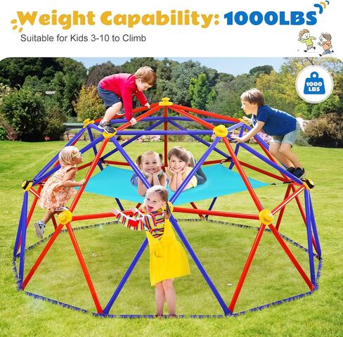 Zupapa Climbing Dome مع أرجوحة ، تدعم ما يصل إلى 1000 رطل صالة ألعاب رياضية ، ومتسلق قبة 10 أقدام مع أرجوحة للأطفال من 3 إلى 10 معدات اللعب في الهواء الطلق in Kuwait