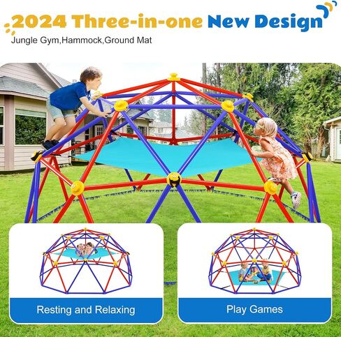 Zupapa Climbing Dome مع أرجوحة ، تدعم ما يصل إلى 1000 رطل صالة ألعاب رياضية ، ومتسلق قبة 10 أقدام مع أرجوحة للأطفال من 3 إلى 10 معدات اللعب في الهواء الطلق in Kuwait