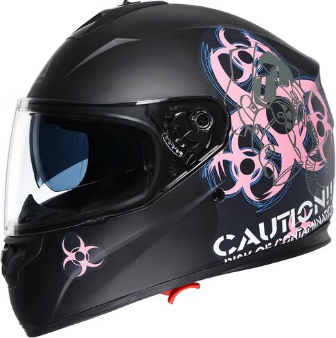 TRIANGLE Dual Visor Motorcycle Helmet Full Face Helmets with Tinted sunshield DOT Approved in Kuwait