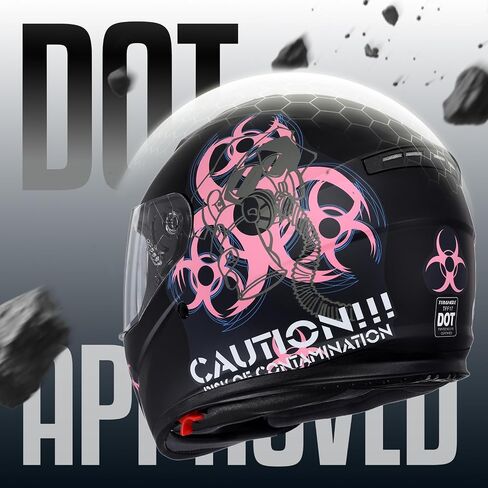 TRIANGLE Dual Visor Motorcycle Helmet Full Face Helmets with Tinted sunshield DOT Approved in Kuwait