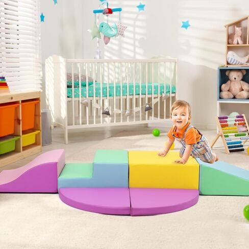 Toddler Foam Climbing Blocks Set - 6PCS Indoor Active Playset, Promotes Physical Development in Saudi Arabia
