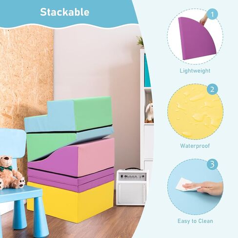 Toddler Foam Climbing Blocks Set - 6PCS Indoor Active Playset, Promotes Physical Development in Saudi Arabia