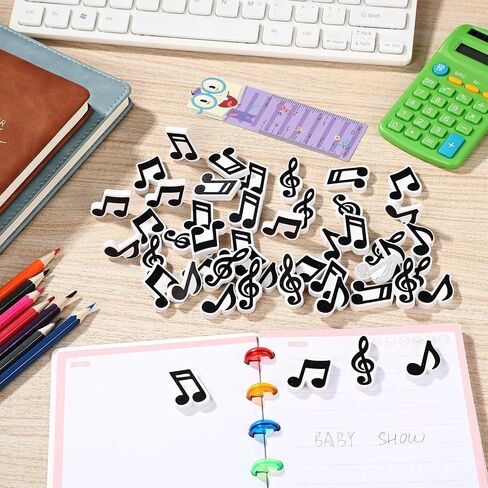 TAOBARY 48 PCS MUSIC MINI ERASER for Bulk Novelty Musical Note Pencil Rubber Eraser 3D Music Music Filler for Studet in Kuwait