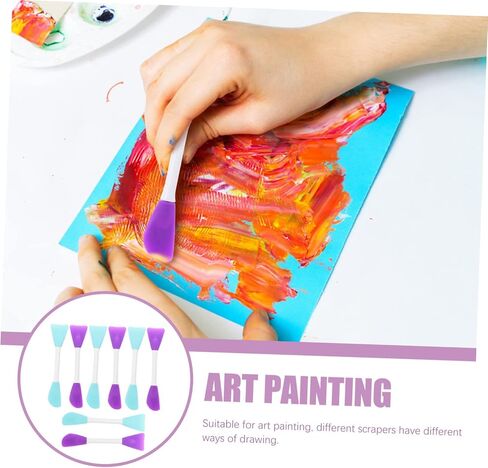 Angoily 8pcs Mini Printing Squeegee خلط ملاعق لالصبلات الطلاء الزيتي واللوحات المريحة الفنية المريحة للفنانين in Kuwait