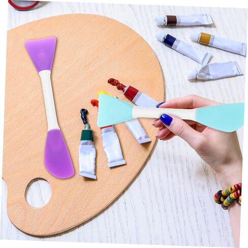Angoily 8pcs Mini Printing Squeegee خلط ملاعق لالصبلات الطلاء الزيتي واللوحات المريحة الفنية المريحة للفنانين in Kuwait