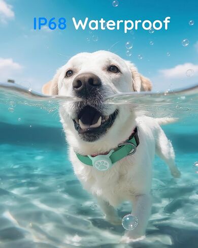 IP68 Waterpoof Dog Airtag Holder, Stretchy Silicone Full Body Covered Apple Air Tag Holder for Dog Cat Collar Fit All Width Collar (Green, 1 Pack) in Kuwait