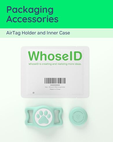 IP68 Waterpoof Dog Airtag Holder, Stretchy Silicone Full Body Covered Apple Air Tag Holder for Dog Cat Collar Fit All Width Collar (Green, 1 Pack) in Kuwait