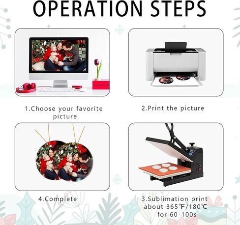 Sublimation Ceramic Ornaments Blanks with Gold String White Round Ornament Decorations Xmas Tree Gift for Heat Press Printing Crafts 12Pcs in Kuwait