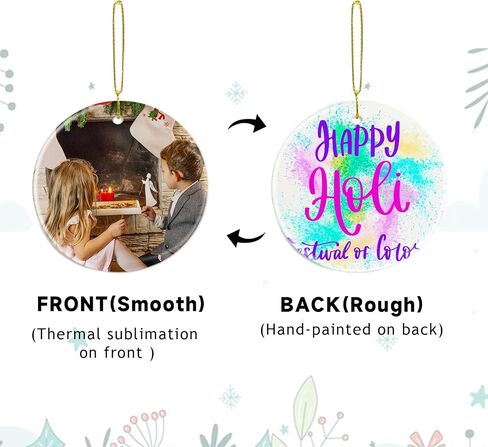 UJL Sublimation Round Ornament Blanks Sublimation White Ornaments Bulk for Heat Press Printing DIY Christmas Tree Decor 25Pcs in Kuwait