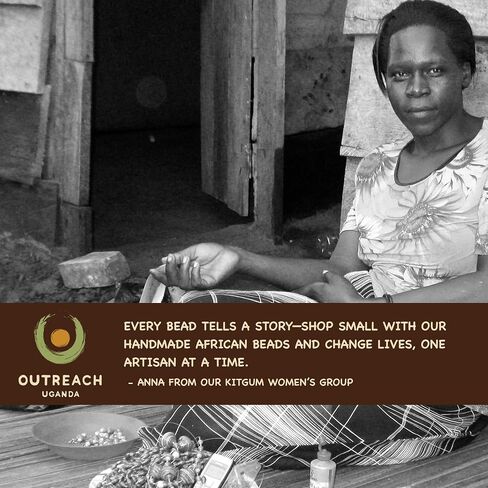 Outreach Uganda Coffee Shop Mix - Brown & Tan Earthy Palette Paper Bead Confortment ، الحجم العادي ، 50 عدد لكل حزمة | الخرز الصديقة للبيئة للمجوهرات والحرف اليدوية in Saudi Arabia