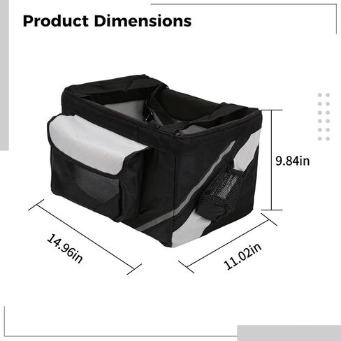 حامل الكلاب ، سلة للكلاب الصغيرة والمتوسطة ، حاملة حيوانات أليفة محمولة لركوب الدراجات ، 15 × 11 × 9.8 في in Kuwait