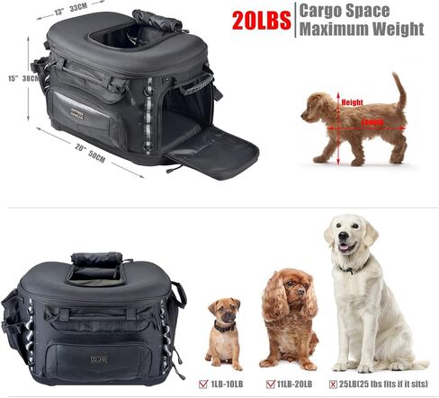 Goldfire Motorcycle Dog/Cat Carrier, Portable Pet Carrier Voyagers Dog Carrier Crate for Street Glide Road King with Luggage Rack or Sissy Bar UTV ATV, Motorcycle Helmet Backpack Large Capacity in Saudi Arabia