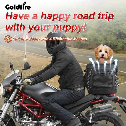 Goldfire Motorcycle Dog/Cat Carrier, Portable Pet Carrier Voyagers Dog Carrier Crate for Street Glide Road King with Luggage Rack or Sissy Bar UTV ATV, Motorcycle Helmet Backpack Large Capacity in Saudi Arabia