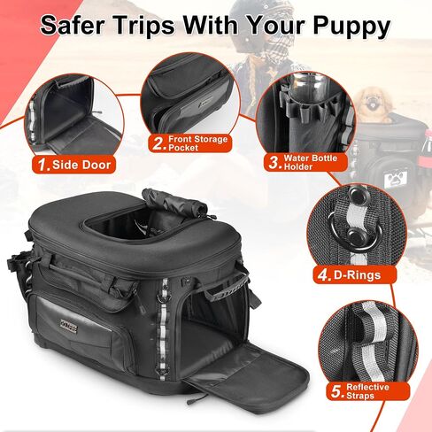 Goldfire Motorcycle Dog/Cat Carrier, Portable Pet Carrier Voyagers Dog Carrier Crate for Street Glide Road King with Luggage Rack or Sissy Bar UTV ATV, Motorcycle Helmet Backpack Large Capacity in Saudi Arabia