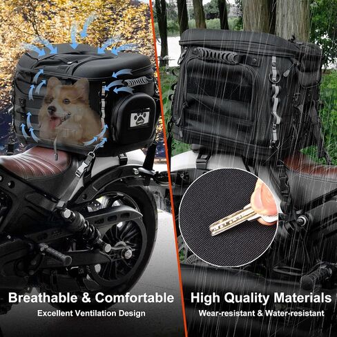 Goldfire Motorcycle Dog/Cat Carrier, Portable Pet Carrier Voyagers Dog Carrier Crate for Street Glide Road King with Luggage Rack or Sissy Bar UTV ATV, Motorcycle Helmet Backpack Large Capacity in Saudi Arabia